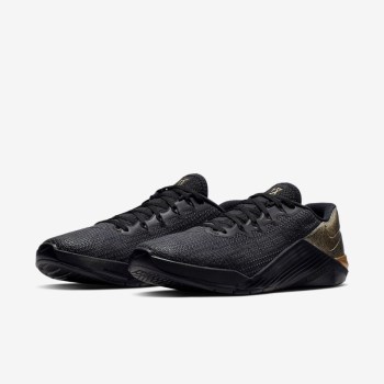 Nike Metcon 5 Black x Gold - Férfi Edzőcipő - Fekete/Fekete/Metal Arany